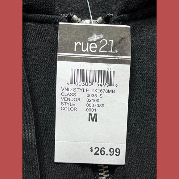 Rue 21 - Men's Long Sleeve Hooded Sweatshirt - Black - Medium - Picture 8 of 14